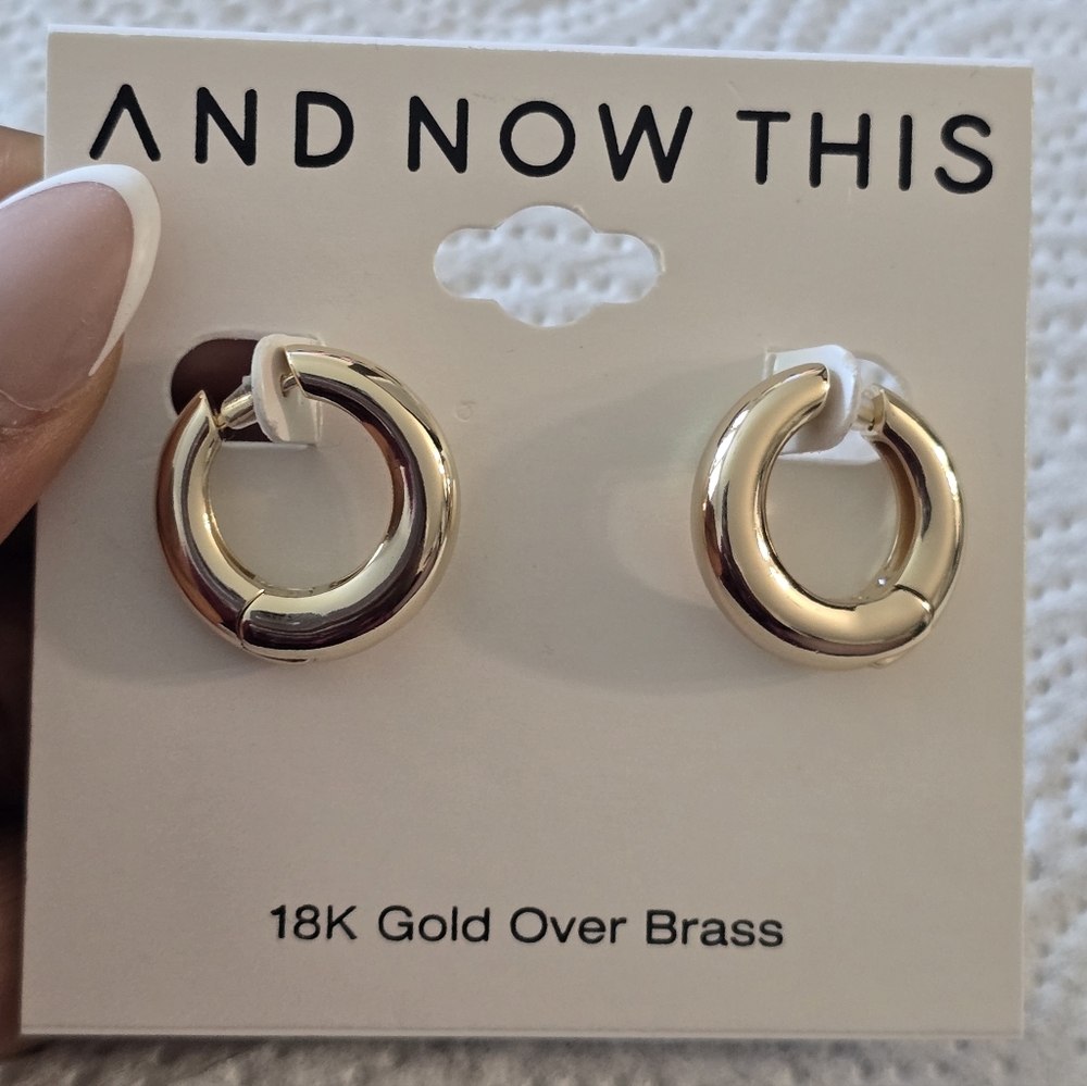 $50 And Now This Gold Hoop Earrings Womem New